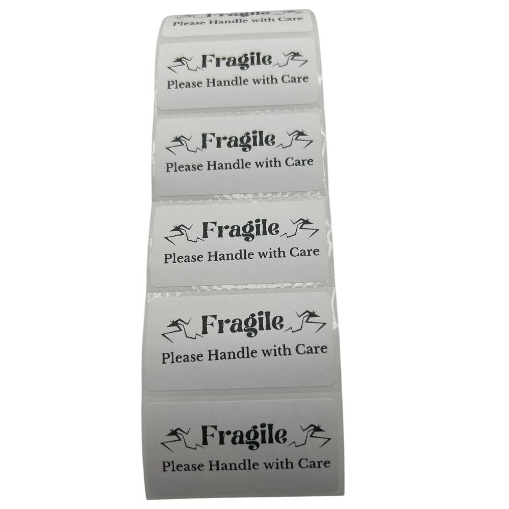 Set of 100 Handmade Fragile Handle with Care Stickers‎